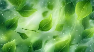 清新绿叶梦幻背景图