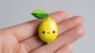 掌心的可爱迷你小柠檬