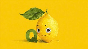 可爱柠檬Q字母插画