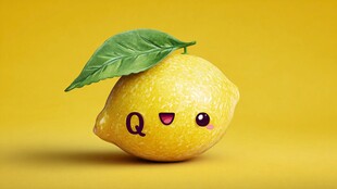 可爱卡通柠檬带叶萌趣形象