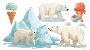 北极熊与冰淇淋的奇妙组合