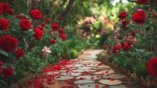 玫瑰小径 浪漫花境之美