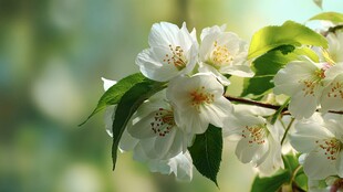 洁白素雅的绽放花朵