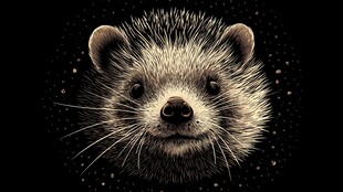 刺猬特写 毛茸茸的可爱面孔