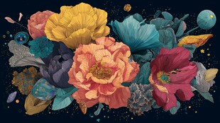 梦幻多彩花卉插画艺术