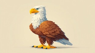 卡通风格白头鹰形象展示