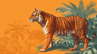 漫步丛林的斑斓猛虎