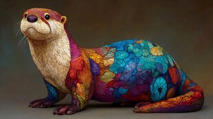 多彩海獭艺术造型