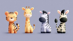 可爱卡通动物摆件