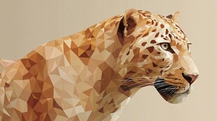 低多边形风格的猎豹肖像