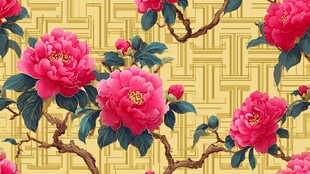 中式牡丹繁花古典图案