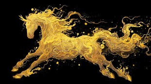 金色奔马 灵动闪耀