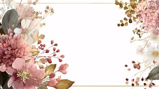 浪漫花卉边框装饰图案