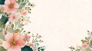 粉色花卉角落装饰背景图
