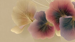 梦幻三色花朵特写