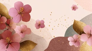 浪漫粉色花卉梦幻背景图