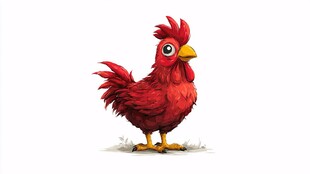 可爱红公鸡卡通形象