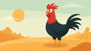 田野上的神气大公鸡