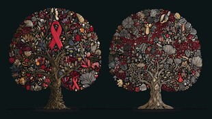 艾滋主题艺术树