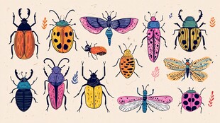 多彩昆虫插画集合