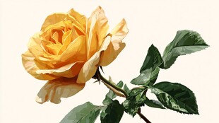 金黄娇艳单枝月季花