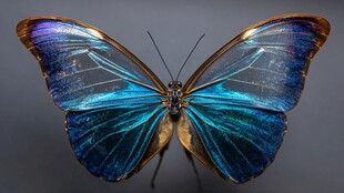 梦幻蓝蝶展翅瞬间