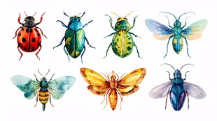 多彩昆虫插画集合
