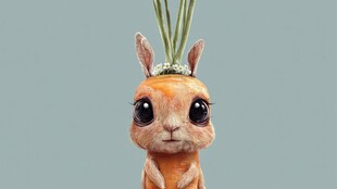 胡萝卜造型可爱小兔挂件