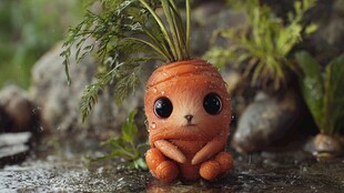 可爱胡萝卜玩偶萌态十足