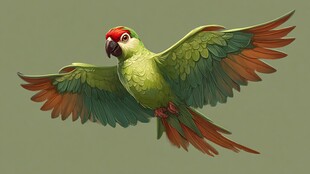 飞翔的多彩鹦鹉