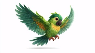 绿鹦鹉展翅飞翔