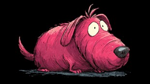 粉色卡通小狗形象