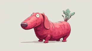 萝卜造型腊肠犬卡通形象