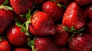 新鲜诱人的饱满红草莓