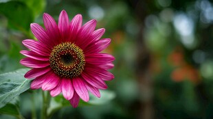 娇艳粉色向日葵特写