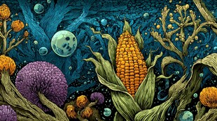 奇幻海底玉米植物景观