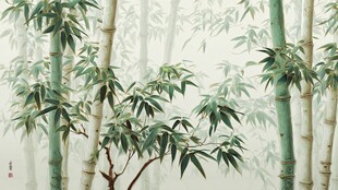 水墨竹林图