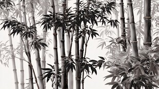 水墨竹林图