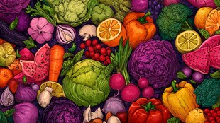 缤纷多彩的蔬菜水果集合