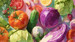 缤纷多彩的新鲜蔬菜组合