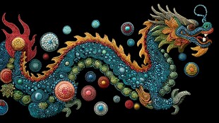 炫彩祥龙 珠宝环绕的奇幻之景