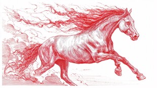 奔腾红马 尽显灵动神韵