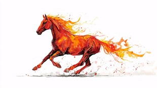 烈焰奔马图