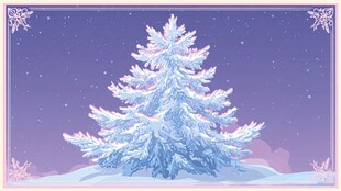 梦幻冰雪圣诞树插画