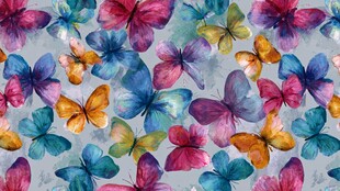 水彩缤纷蝴蝶无缝图案