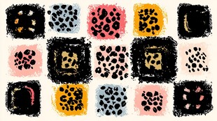 多彩豹纹图案创意拼接