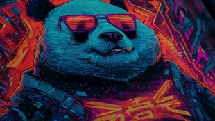 酷炫熊猫插画 未来感十足