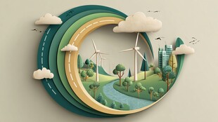 环保主题立体风的自然景观