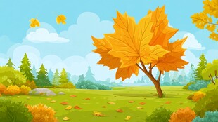 秋日枫叶林美景