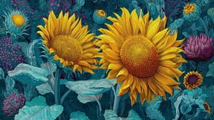 向日葵花海的梦幻色彩